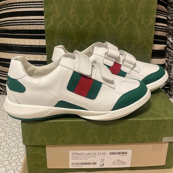 Gucci White and Green Apollo  Sneakers Unisex - Picture 7 of 15